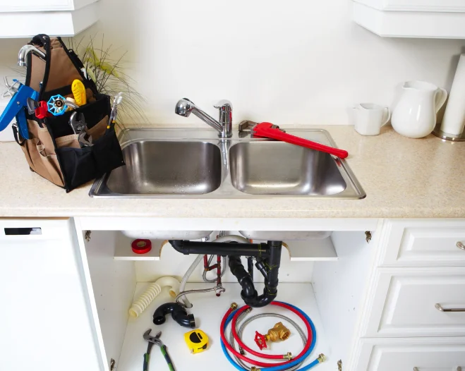 plumbing tools in the kitchen